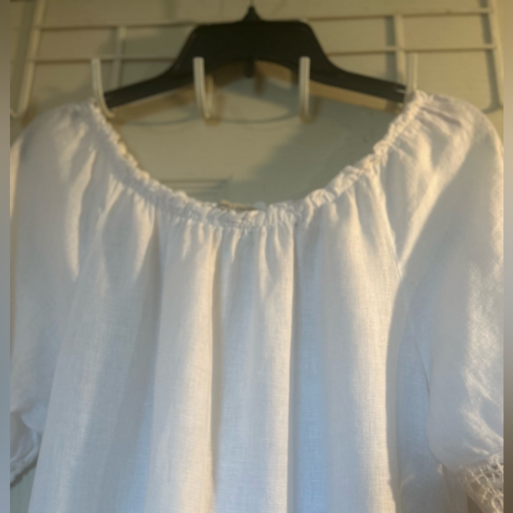 White Long Sleeve Peasant Dress - Women - Picture 4 of 10